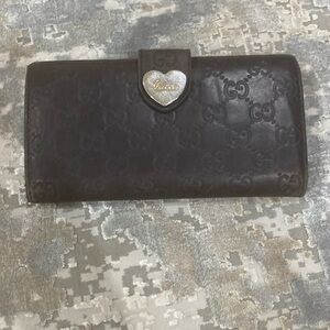 Authentic Guccissima Dark Brown GG Embossed wallet